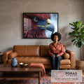 Quadro Decorativo Impactante: O Foco do Falcão em sala de estar moderna - quadros decorativos para sala