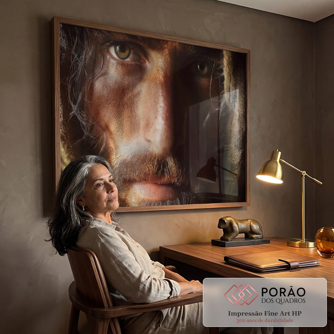 Quadro Decorativo Olhar Profundo em escritorio moderno - quadros decorativos para sala