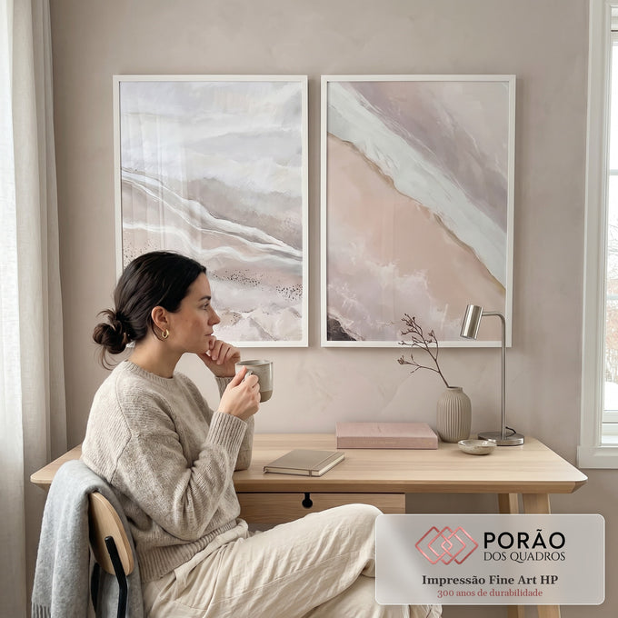 Quadro Decorativo Ocean & Mountain: Refúgio da Alma em escritorio moderno - quadros decorativos para sala