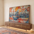 Quadro Decorativo Santa Ceia Cubista: Inspiração Divina em ambiente decorado - quadros decorativos para sala