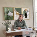 Quadro Decorativo: Harmonia Moderna em Cores Vibrantes em escritorio moderno - quadros decorativos para sala