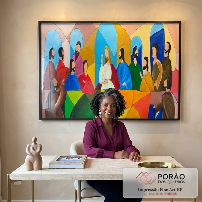Quadro Decorativo: A Última Ceia em Detalhes Realistas em escritorio moderno - quadros decorativos para sala