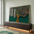 Quadro Decorativo - Árvore Dourada Elegante em ambiente decorado - quadros decorativos para sala