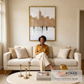 Quadro Decorativo Encanto Invernal na Cidade: Beleza Única em sala de estar moderna - quadros decorativos para sala
