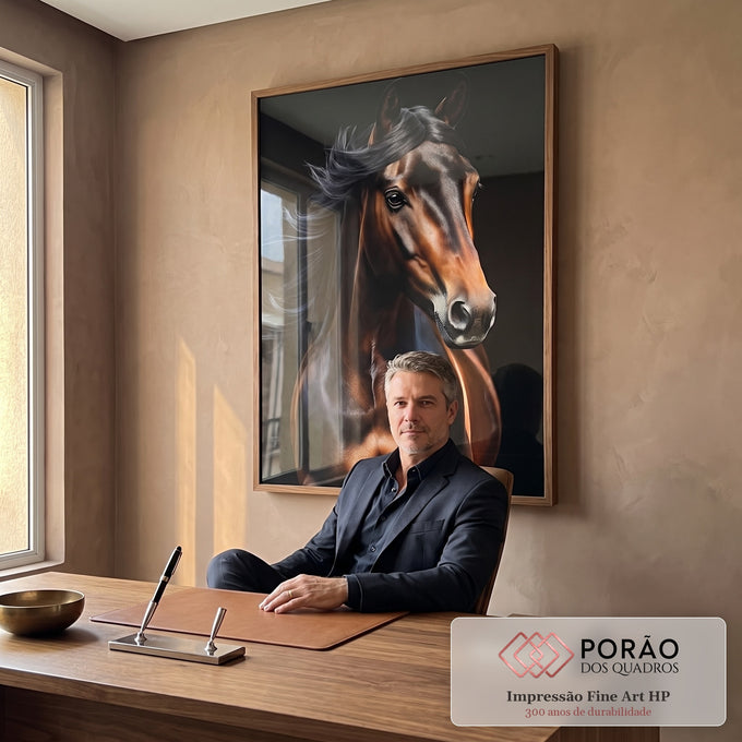 Quadro Decorativo Beleza do Cavalo em escritorio moderno - quadros decorativos para sala