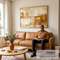 Quadro Decorativo: Serenidade Abstrata em sala de estar moderna - quadros decorativos para sala
