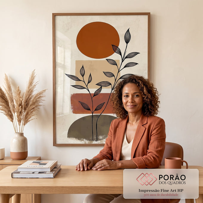 Quadro Decorativo Geometria com Aconchego em escritorio moderno - quadros decorativos para sala