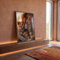 Quadro Decorativo Família de Leões Amor e União em ambiente decorado - quadros decorativos para sala