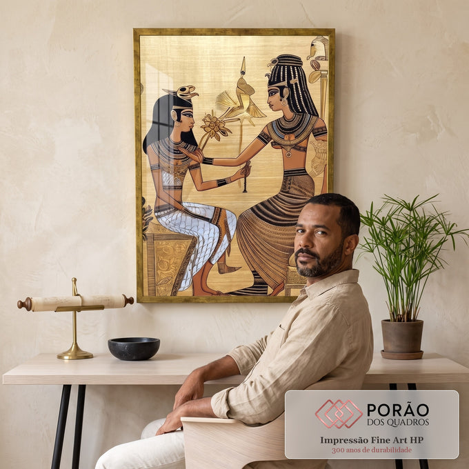 Quadro Decorativo de Mitologia Egípcia - Arte Exclusiva para sua Casa em escritorio moderno - quadros decorativos para sala