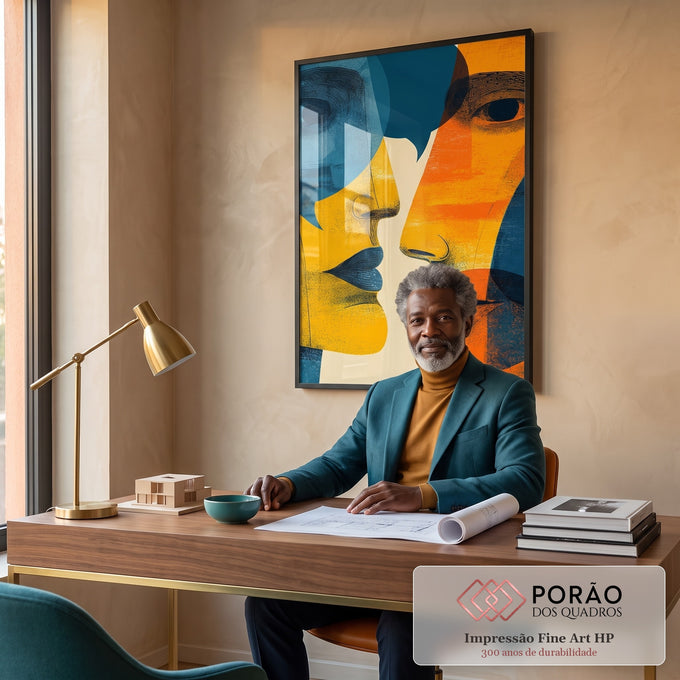Quadro Decorativo Conexão Vibrante em escritorio moderno - quadros decorativos para sala
