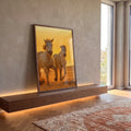 Quadro Decorativo Cavalos em Liberdade em ambiente decorado - quadros decorativos para sala