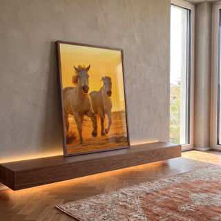 Quadro Decorativo Cavalos em Liberdade em ambiente decorado - quadros decorativos para sala