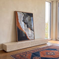 Quadro Decorativo: Explosão Dourada, Arte Vibrante em ambiente decorado - quadros decorativos para sala