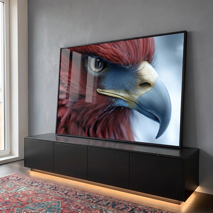 Quadro Decorativo Impactante: O Foco do Falcão em ambiente decorado - quadros decorativos para sala