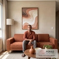 Quadro Decorativo Ondas de Terra em sala de estar moderna - quadros decorativos para sala