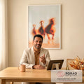 Quadro Decorativo Cavalo em Movimento em escritorio moderno - quadros decorativos para sala