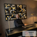Quadro Decorativo Geometria Elegante em escritorio moderno - quadros decorativos para sala