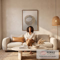 Quadro Decorativo Anel Dourado: Luxo e Elegância em sala de estar moderna - quadros decorativos para sala