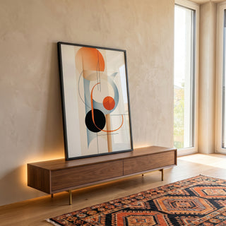Quadro Decorativo: Elegância Minimalista com Tons Avermelhados em ambiente decorado - quadros decorativos para sala