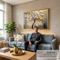Quadro Decorativo Árvore da Vida Beleza e Significado em sala de estar moderna - quadros decorativos para sala