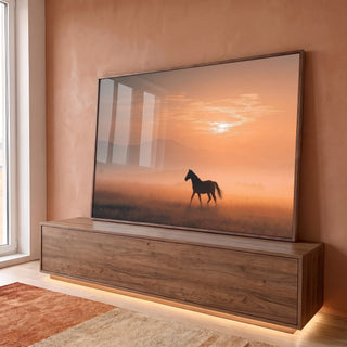 Quadro Decorativo Cavalo em Liberdade Plena em ambiente decorado - quadros decorativos para sala