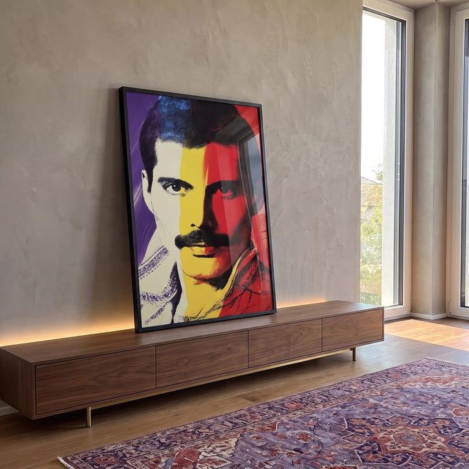 Quadro Decorativo - Retrato Musical Pop Arte em ambiente decorado - quadros decorativos para sala