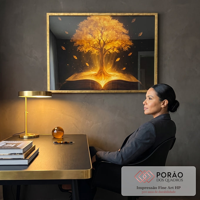 Quadro Decorativo Árvore do Conhecimento em escritorio moderno - quadros decorativos para sala