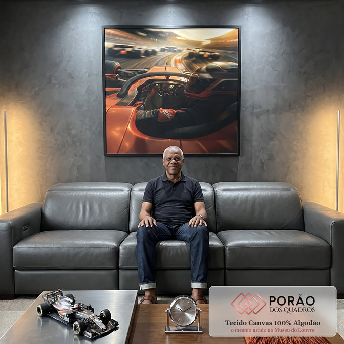 Quadro Decorativo Aventura em Alta Velocidade em sala de estar moderna - quadros decorativos para sala