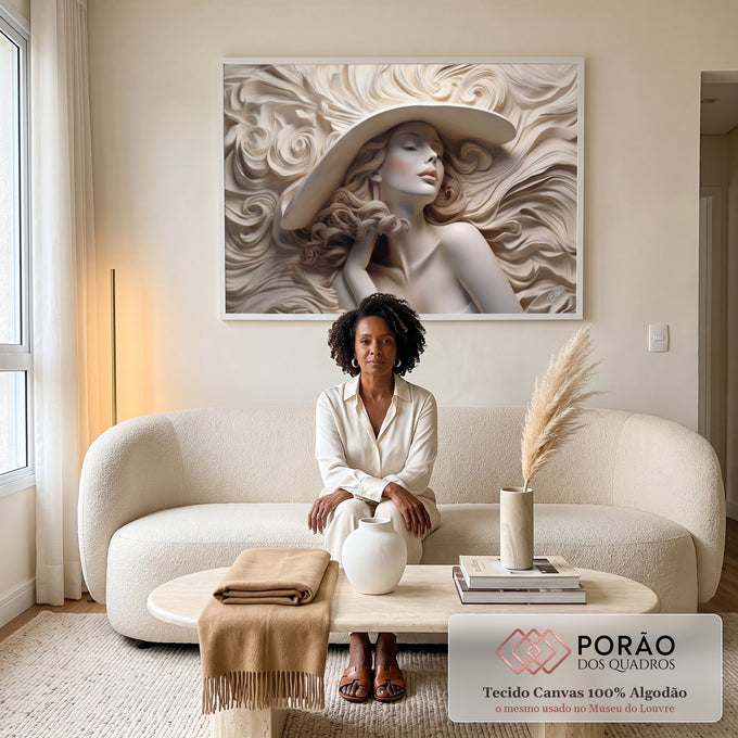 Quadro Decorativo Reflexo da Elegância: Transforme Seu Espaço em sala de estar moderna - quadros decorativos para sala