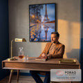 Quadro Decorativo Torre Eiffel ao Amanhecer em escritorio moderno - quadros decorativos para sala