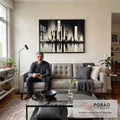 Quadro Decorativo Urbano Moderna em sala de estar moderna - quadros decorativos para sala