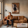 Quadro Decorativo Cavalo em Movimento em sala de estar moderna - quadros decorativos para sala