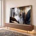 Quadro Decorativo Face Dourada Moderna em ambiente decorado - quadros decorativos para sala