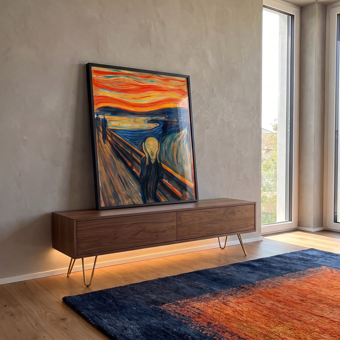 Quadro Decorativo O Grito Arte Impactante em ambiente decorado - quadros decorativos para sala