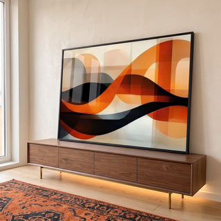 Quadro Decorativo Abstrato A Fluidez da Arte em ambiente decorado - quadros decorativos para sala