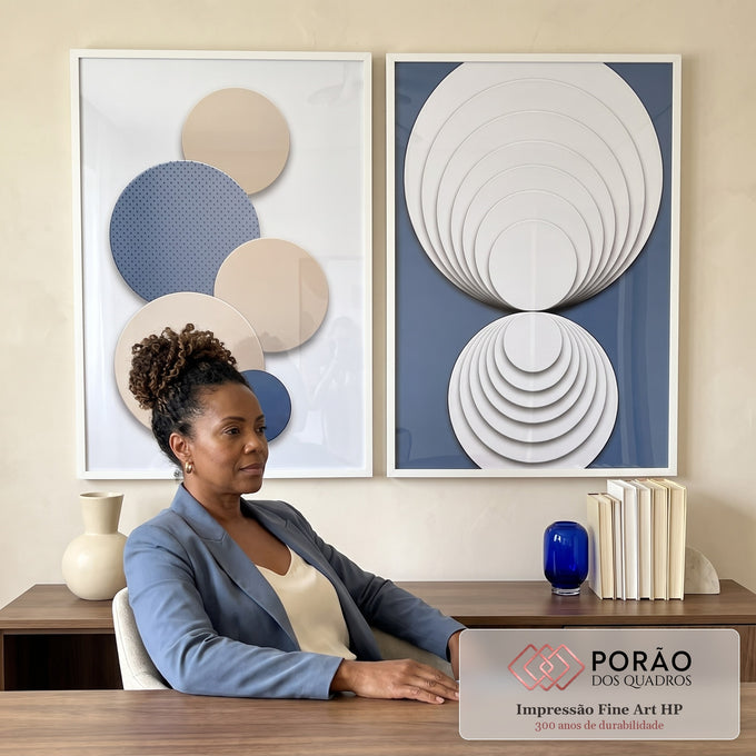 Quadro Decorativo: Abstração Cósmica, Toque Único em escritorio moderno - quadros decorativos para sala