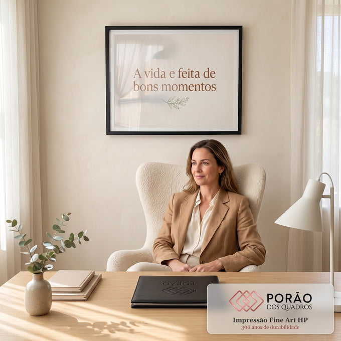 Quadro com Frase Personalizada em escritorio moderno - quadros decorativos para sala