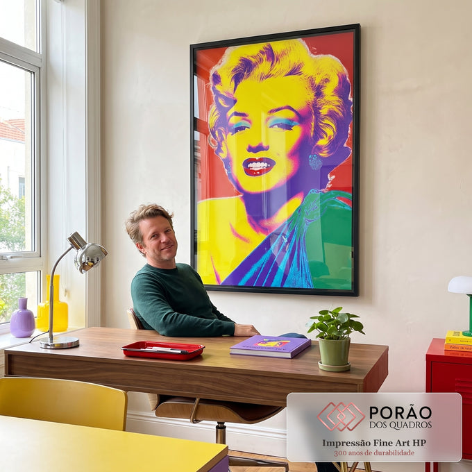Quadro Decorativo - Marilyn Monroe Pop Arte em escritorio moderno - quadros decorativos para sala