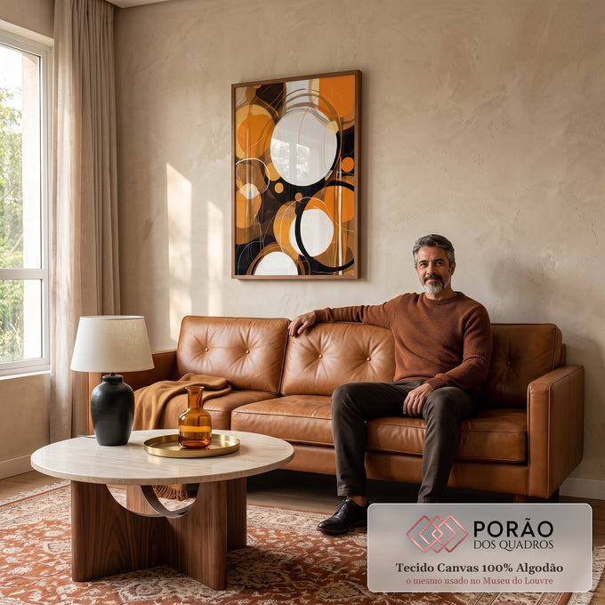 Quadro Decorativo Boho 03 - Elegância Natural para Seus Ambientes em sala de estar moderna - quadros decorativos para sala
