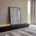 Quadro Decorativo Hieróglifos Modernos em ambiente decorado - quadros decorativos para sala
