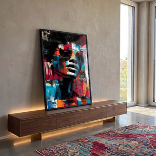Quadro Decorativo: Estilo Urbano e Vibrante em ambiente decorado - quadros decorativos para sala