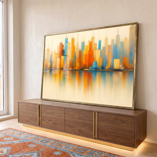 Quadro Decorativo Horizon Urbano em ambiente decorado - quadros decorativos para sala