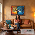 Quadro Decorativo Crepúsculo Cósmico: Uma Jornada Visual em sala de estar moderna - quadros decorativos para sala