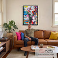 Quadro Decorativo: Inspiração e Amor em Cores Vibrantes em sala de estar moderna - quadros decorativos para sala