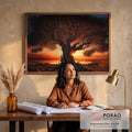 Quadro Decorativo Tranquilidade ao Anoitecer: Refúgio Sereno em escritorio moderno - quadros decorativos para sala