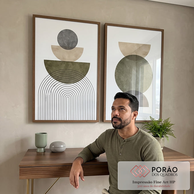 Quadro Decorativo: Inspiração Geométrica Única em escritorio moderno - quadros decorativos para sala