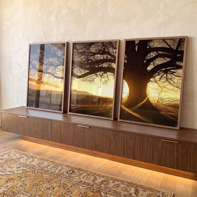 Quadro Decorativo Amanhecer Sereno: Toque de Paz em ambiente decorado - quadros decorativos para sala