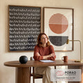 Quadro Decorativo: Geometria Abstrata Vibrante em escritorio moderno - quadros decorativos para sala