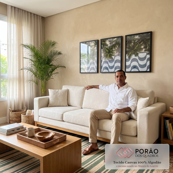 Quadro Decorativo: Exuberância Tropical Inigualável em sala de estar moderna - quadros decorativos para sala