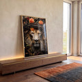Quadro Decorativo Leão Real com Coroa e Flores em ambiente decorado - quadros decorativos para sala